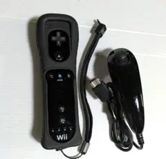 Wii リモコン ヌンチャクセット黒 ブラック 任天堂純正品 シリコンカバー