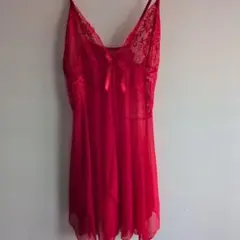 ナイトウェア　赤レース