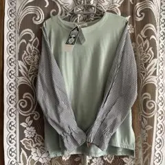 【新品】SHOO LA RUE ミントグリーン ストライプ 長袖