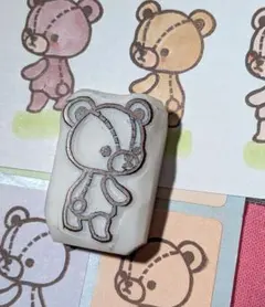 消しゴムはんこ ハンドメイド ほぼ日手帳 ステッチくまちゃん
