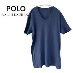 【古着】Polo Ralph Lauren ネイビー Vネック Tシャツ