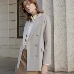 Mila Owen 金釦ダブルブレザーオーバージャケット アイボリー　金ボタン