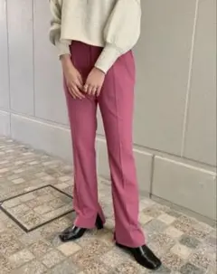 kastane ハイウエストイージースリムスラックスパンツ