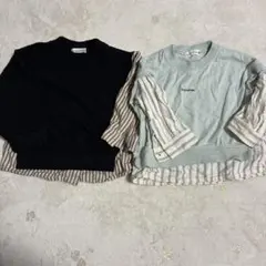 branshes トップス　トレーナー　ロンT セット　男の子　重ね着　黒