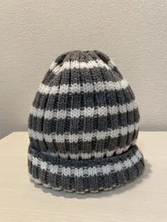 グレーボーダーニット帽