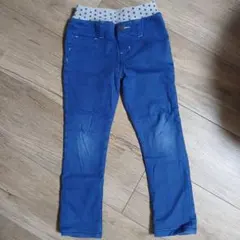 裏起毛　長ズボン　ロングパンツ　青　120