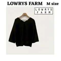 LOWRYS FARM ブラック Vネック 長袖ニット