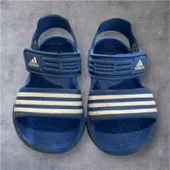 adidas 青 ストラップサンダル　13.0