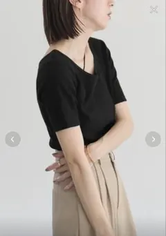 select moca バレエネックハーフスリーブカットソー　ブラックのサムネイル