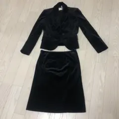 ナチュラルビューティ コーデュロイ スーツ ブラック