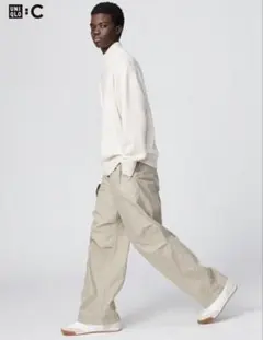 【新品未使用】UNIQLO C: ワイドパラシュートパンツ　Lサイズ