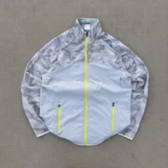 y2k 00s NIKE 迷彩ナイロンジャケット グレー ジップ スウォッシュ