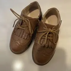 ブラウン フリンジ付きフォーマルシューズ　18センチ