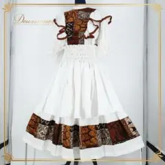 【フラダンス衣装】ホワイト 上下セット ツーピース セットアップ 白 茶 黒