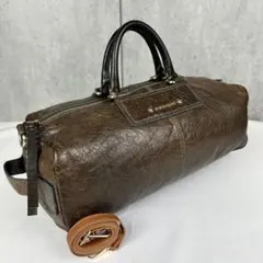 A4可 美品 ジバンシー 2WAY ボストンバッグ ロゴ型押し ファスナー 茶のサムネイル