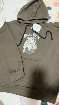 ブラウン フード付きパーカー HULUO BUYN