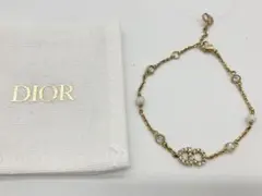 Christian Dior ラインストーン ブレスレット ゴールド