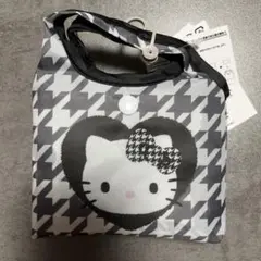 しまむら　サンリオキャラクターズ　ハローキティ　千鳥格子　黒　エコバッグ