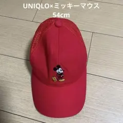 ミッキーマウス刺繍 赤 キャップ54cm