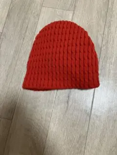 LACOSTE ケーブルニット ビーニー レッド