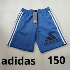 adidas 青 ハーフパンツ 3本ライン