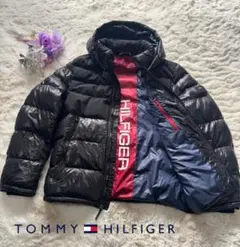 【TOMMY HILFIGER】L ダウンジャケット　中綿　刺繍　ロゴ　トミー