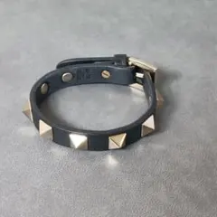 929/美品/Valentinoバレンチノ/ロックスタッズブレスレット/レザーのサムネイル