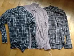 ユニクロ　ジーユー　フランネル長袖シャツ　Ｓサイズ３枚セット　まとめ売り