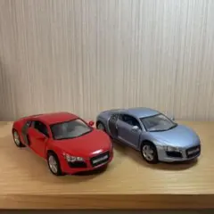 Audi R8 ミニカーセット 赤 シルバー　2台セット