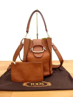 美品 トッズ ダブルTリング バケットバッグ スモール ショルダーバッグ