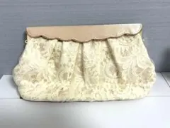 アイボリー レース フリル パーティーバッグ