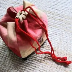 浴衣用 巾着付き かごバッグ