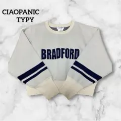 CIAOPANIC TYPY スポンディッシュロゴ　クロップドニットオフホワイト