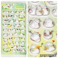 硬いシール　立体シール　鳥　トリ　とり　シマエナガ　ボンボンドロップシール　１枚