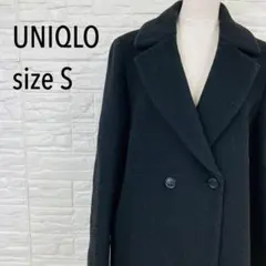 UNIQLO ユニクロ ウールブレンドロングPコート　ブラック　Sサイズのサムネイル