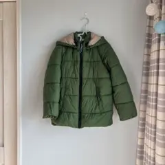 ⭐︎美品⭐︎キッズ フード付きダウン中綿コート 緑色　子供用130 男女兼用　値下げ