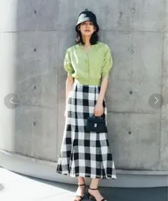 NATURAL BEAUTY BASIC スラブギンガムチェックスカート