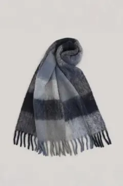 ◆新品未使用◆トミーヒルフィガー フラフィーミックスマフラー ブルー/FREE