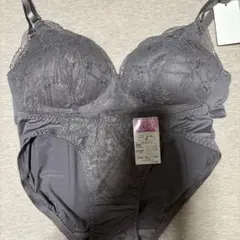 LACE BRA & SHORTS セット グレー M