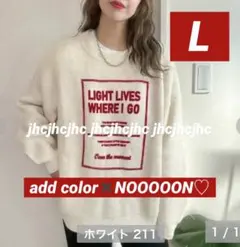 Lサイズ新品　しまむら　NOOOON nonフロッキープリントニットプルオーバー