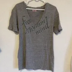 flower グレー Vネック Tシャツのサムネイル