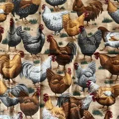 鶏柄 生地 布 ハンドメイド 手芸