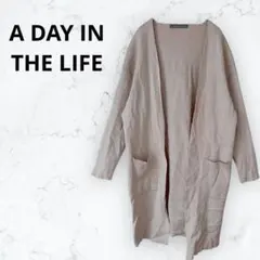 アデイインザライフ カーディガン ニット 前開き ロング 無地 ベージュ