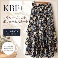 KBF+ フラワープリント ボリュームスカート 花柄 Oneのサムネイル