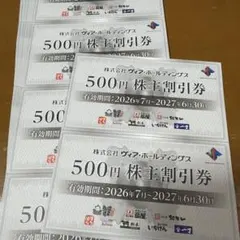 ヴィア・ホールディングス株主割引券 500円券Ｘ３０枚のサムネイル