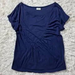 DRIES VAN NOTEN 　ドリス　カットソー　ギャザー　半袖　ネイビーのサムネイル