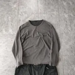 henley neck cut sew fade gray 9のサムネイル