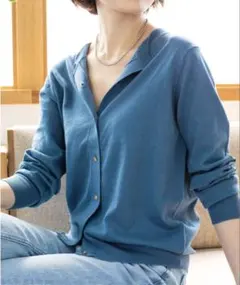 お値下げしました！コットン麻クルーネックカーディガンのサムネイル
