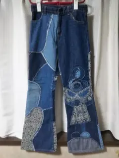 ヒステリックミニ レアパッチワークデニムフレアパンツ
