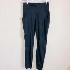 メンバーズマーク レギンス アンクル 無地 S 黒 ナイロン ヨガ フィットネス